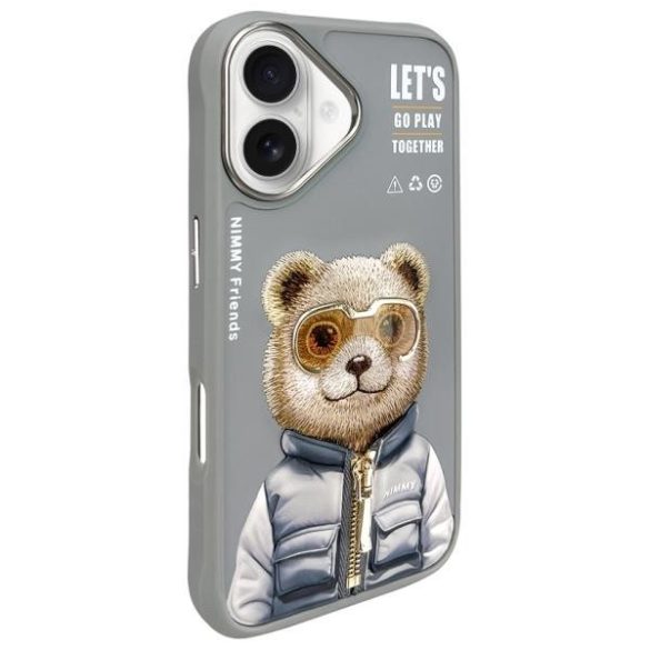 Nimmy Cool&Cute 2.0 Bear tok iPhone 16 - szürke