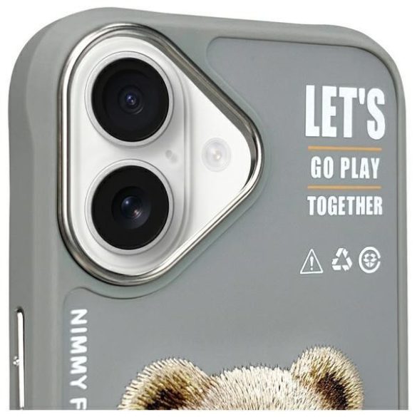 Nimmy Cool&Cute 2.0 Bear tok iPhone 16 - szürke