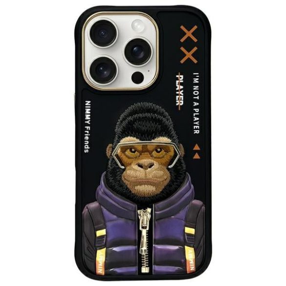 Nimmy Cool&Cute 2.0 Monkey tok iPhone 16 Pro Max - fekete