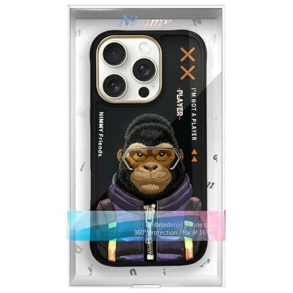 Nimmy Cool&Cute 2.0 Monkey tok iPhone 16 Pro Max - fekete