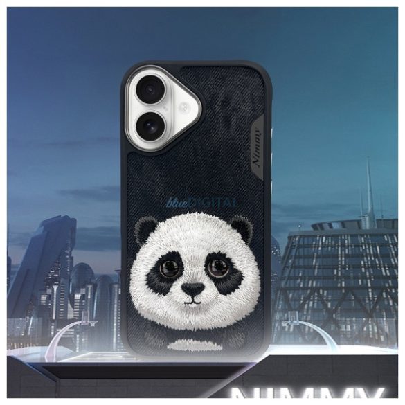 Nimmy Big Eyed Pet 2.0 Panda tok iPhone 16 - fekete