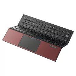   SODI ZO1T Tri-Fold vezeték nélküli Bluetooth billentyűzet touchpaddel - piros