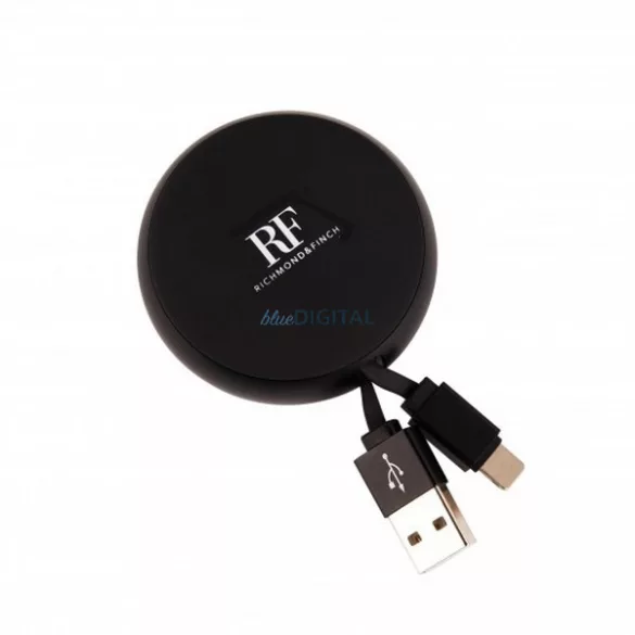 Richmond&Finch visszahúzható kábel USB-A - USB-C - fekete