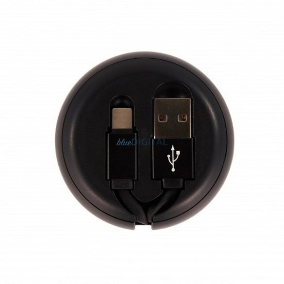 Richmond&Finch visszahúzható kábel USB-A - USB-C - fekete