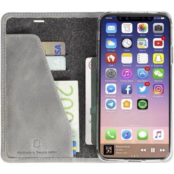 Krusell iPhone X Sunne 4 kártya 61099 világosszürke FolioWallet tok