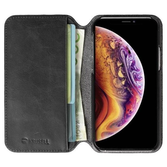 Krusell FolioWallet könyvtok iPhone 11 - fekete