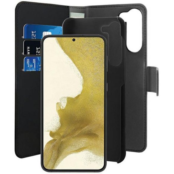 Puro PUSGS23PBOOKC3BLK Wallet Detachable könyvtok Samsung Galaxy S23 Plus - fekete
