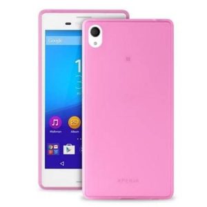 Puro Ultra Slim 0.3mm Sony M4 Aqua rózsaszín tok + fólia