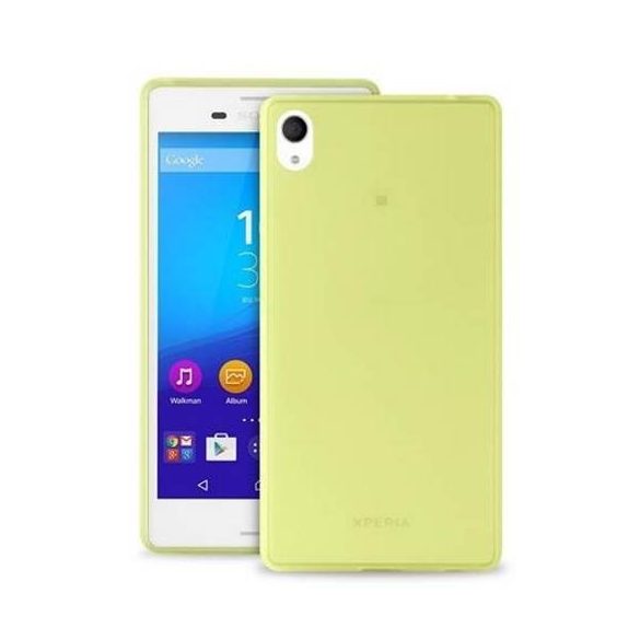 Puro Ultra Slim 0.3mm Sony M4 Aqua lime tok + fólia