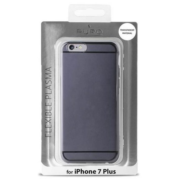 Puro Plasma Cover iPhone 7 Plus fekete átlátszó tok