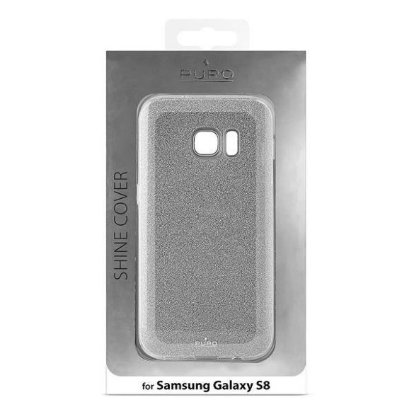Puro Glitter Shine Samsung G955 S8 Plus ezüst tok