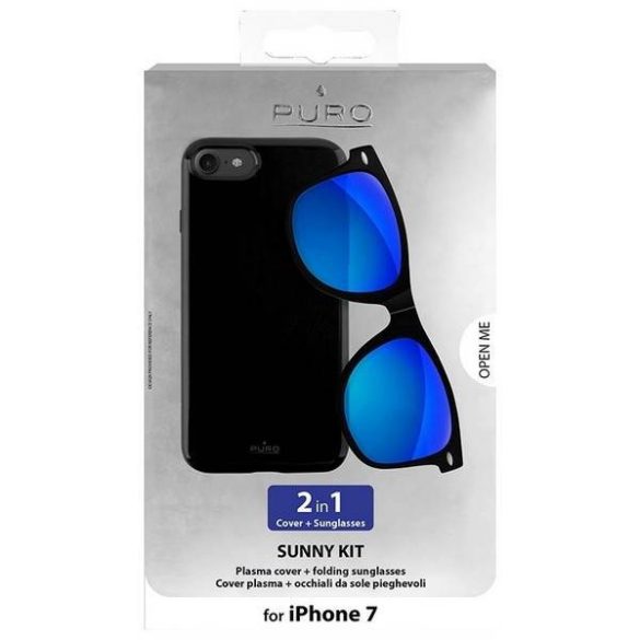 Puro Sunny Kit Tok iPhone 7/8 SE 2020 / SE 2022 fekete tok + napszemüveg
