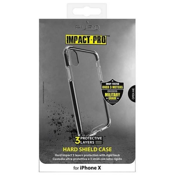 Puro Impact Pro Hard Shield iPhone X/Xs fekete tok