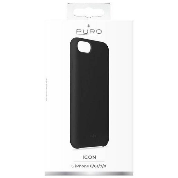 Puro ICON Cover iPhone 8/7/6/6S/SE 2020 / SE 2022 fekete tok