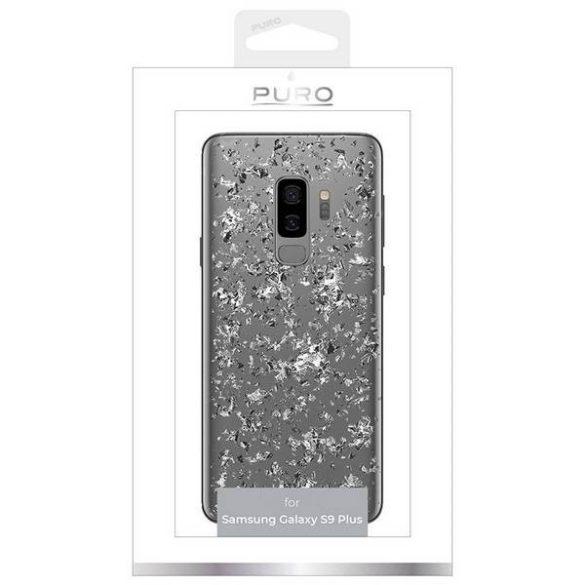 Puro Glam Ice Light Samsung G965 S9 Plus tok ezüst fém elemekkel
