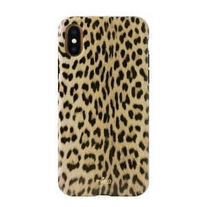 Puro Glam Leopard Cover iPhone Xs / X fekete limitált kiadású tok