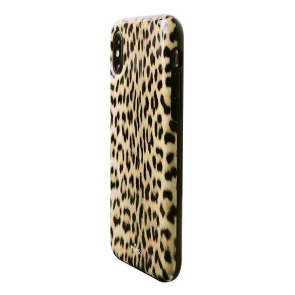 Puro Glam Leopard Cover iPhone Xs / X fekete limitált kiadású tok