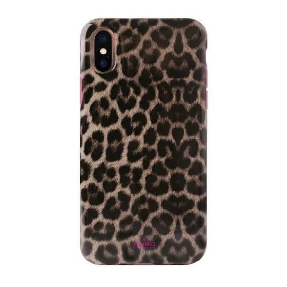 Puro Glam Leopard Cover iPhone Xs/X rózsaszín limitált kiadású tok