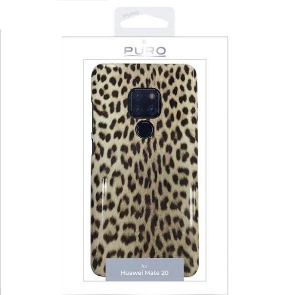 Puro Glam Leopard Cover HUAWEI MATE 20 fekete limitált kiadású tok