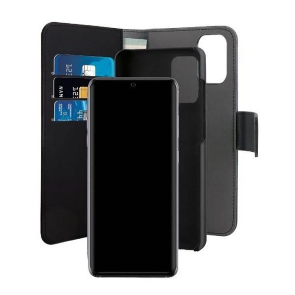 Puro Wallet Detachable Huawei P40 2 az 1-ben fekete könyvtok + hátlap