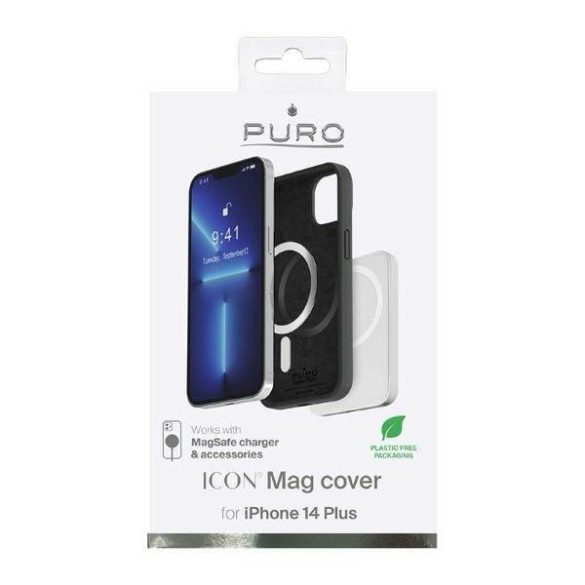 Puro ICON MAG iPhone 14 Plus / 15 Plus 6.7" MagSafe fekete IPC1467ICONMAGBLK IPC1467ICONMAGBLK tok