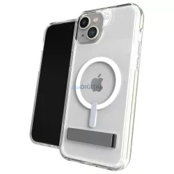   ZAGG Crystal Palace Snap MagSafe-kompatibilis tok kitámasztóval iPhone 15 Plus - átlátszó