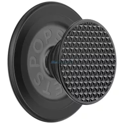   PopSockets Round Aluminum Triangle Knurl Grip MagSafe telefon fogantyú és állvány - fekete