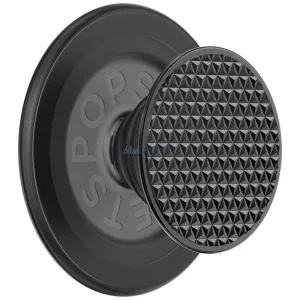 PopSockets Round Aluminum Triangle Knurl Grip MagSafe telefon fogantyú és állvány - fekete