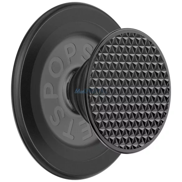 PopSockets Round Aluminum Triangle Knurl Grip MagSafe telefon fogantyú és állvány - fekete