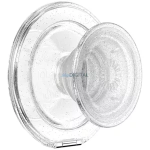 PopSockets Kick-Out Grip Glitter MagSafe telefon fogantyú és állvány - átlátszó
