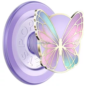 PopSockets Enamel Butterfly Prism MagSafe telefon fogantyú és állvány - levendula