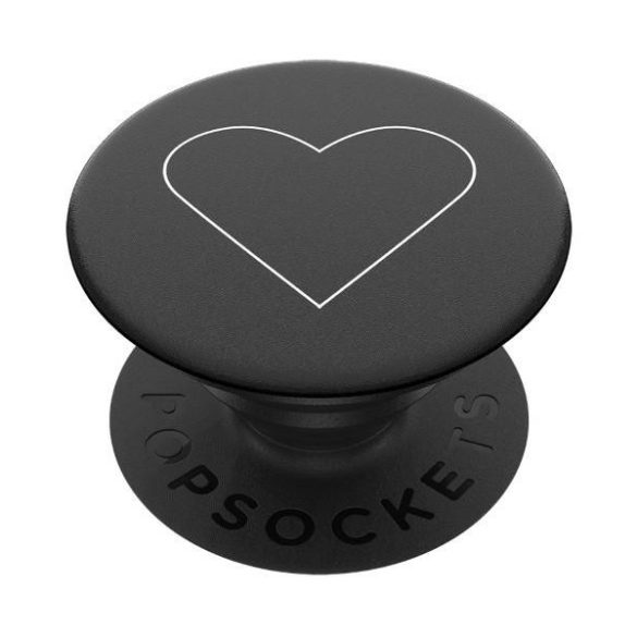 Popsockets 2 White Heart Black 800667 telefonra ragasztható fogantyú - standard