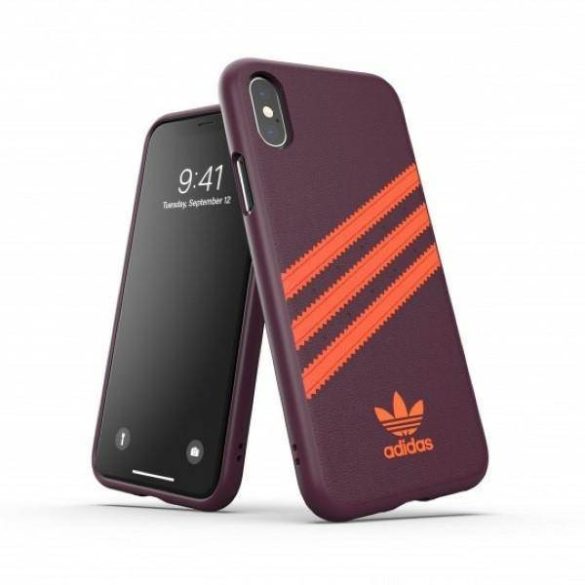 Adidas OR Moulded PU iPhone X/XS bordó/narancssárga tok