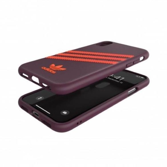 Adidas OR Moulded PU iPhone X/XS bordó/narancssárga tok