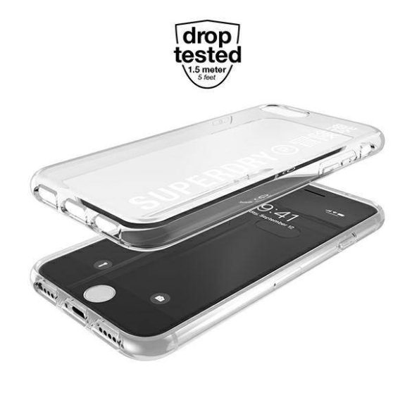 SuperDry Snap iPhone 6/6s/7/8/SE 2020 / SE 2022 átlátszó fehér tok