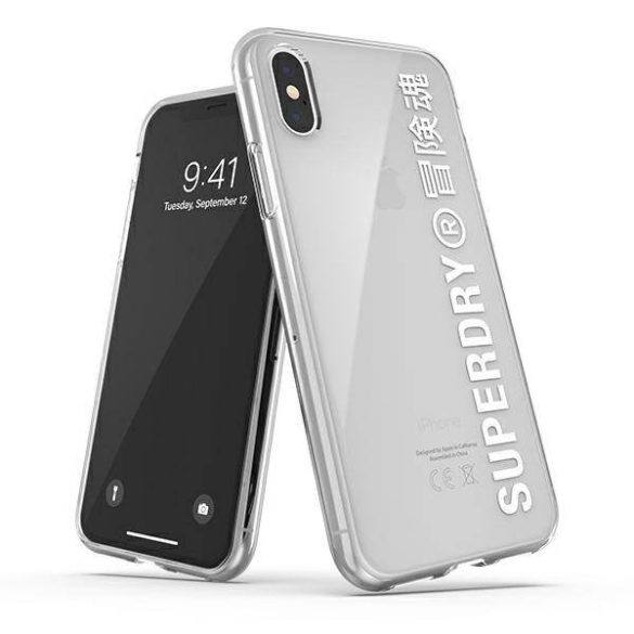 SuperDry Snap iPhone X/Xs átlátszó fehér tok