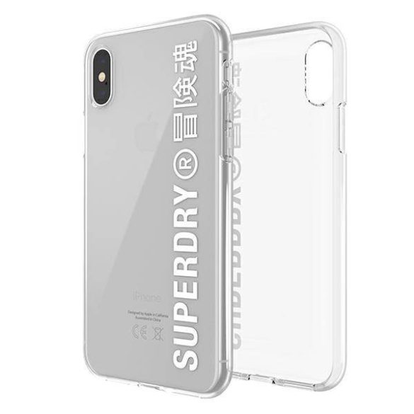 SuperDry Snap iPhone X/Xs átlátszó fehér tok