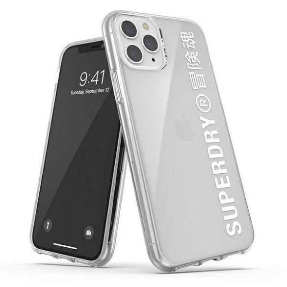 SuperDry Snap iPhone 11 Pro Max átlátszó fehér tok