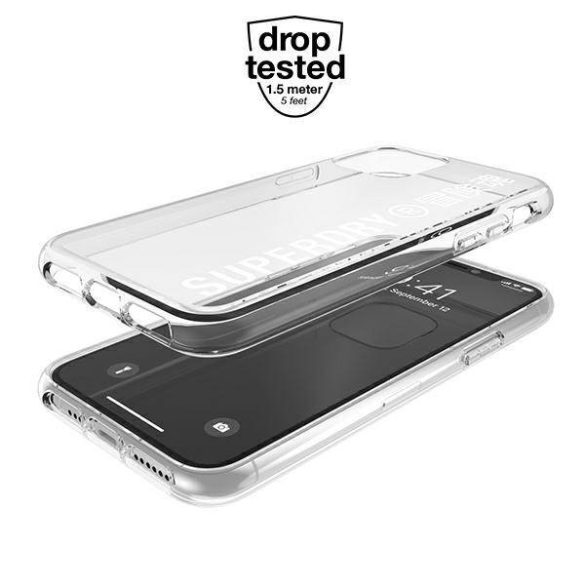 SuperDry Snap iPhone 11 Pro Max átlátszó fehér tok