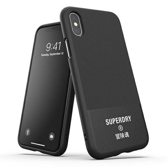 SuperDry formázott vászon tok iPhone X/Xs fekete