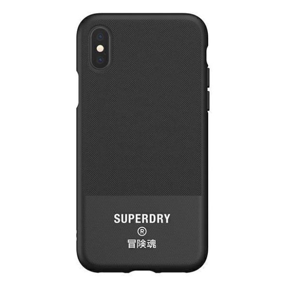 SuperDry formázott vászon tok iPhone X/Xs fekete
