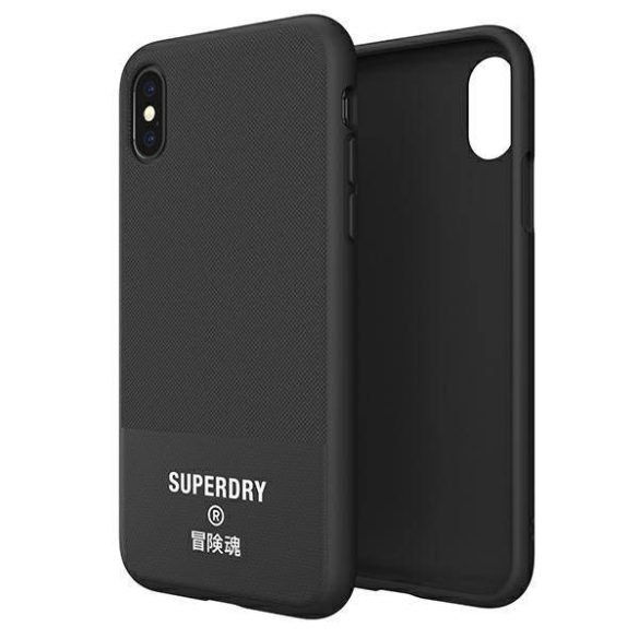 SuperDry formázott vászon tok iPhone X/Xs fekete