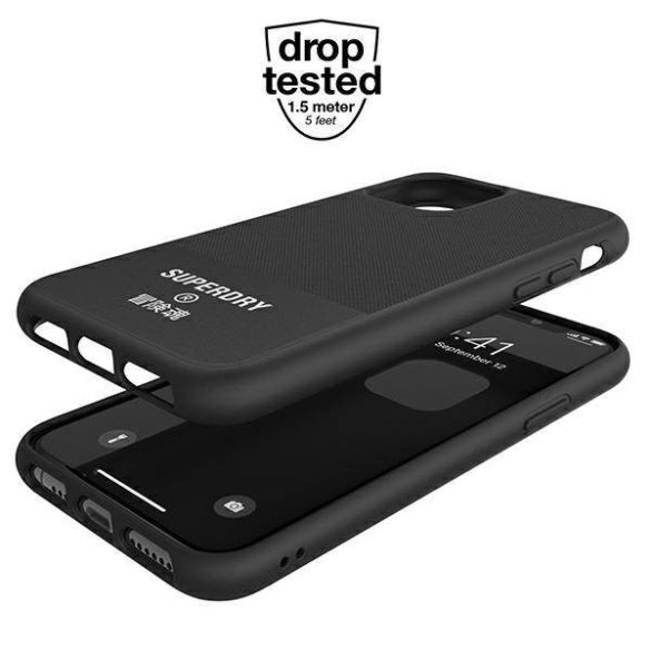 SuperDry formázott vászon tok iPhone 11 Pro Max fekete