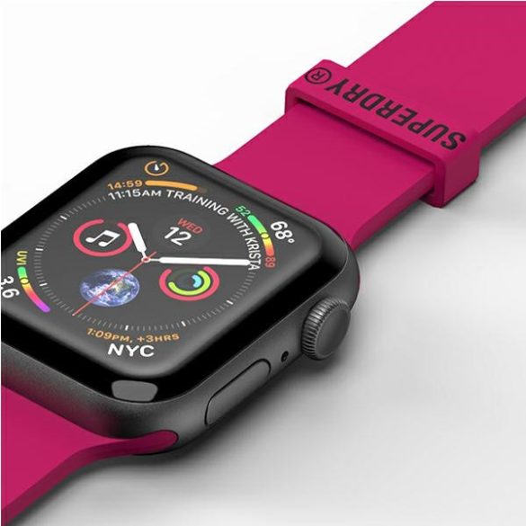 SuperDry Watchband Apple Watch 42/44/45 /49 mm Series 4/5/6/7/8/SE/SE2/Ultra/Ultra 2 szilikon rózsaszín tok