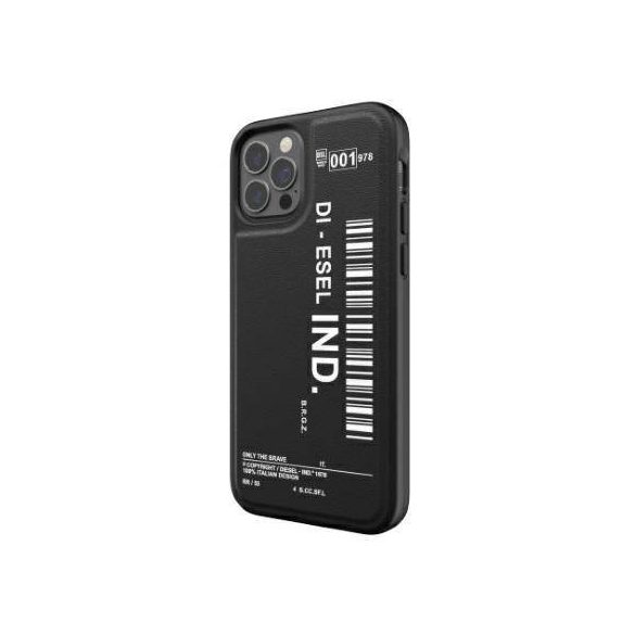 Diesel Moulded Case Core Barcode Graphic iPhone 12/12 Pro fekete/fehér tok