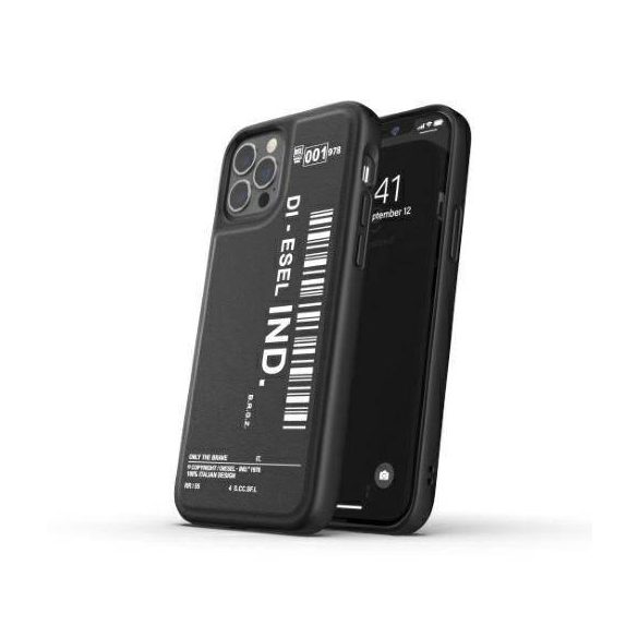Diesel Moulded Case Core Barcode Graphic iPhone 12/12 Pro fekete/fehér tok