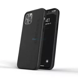   Diesel Moulded Case Prémium bőr Wrap iPhone 12 Pro Max fekete tok