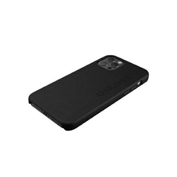 Diesel Moulded Case Prémium bőr Wrap iPhone 12 Pro Max fekete tok