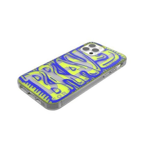 Diesel Snap Case Clear AOP iPhone 12/12 Pro kék/lime tok 