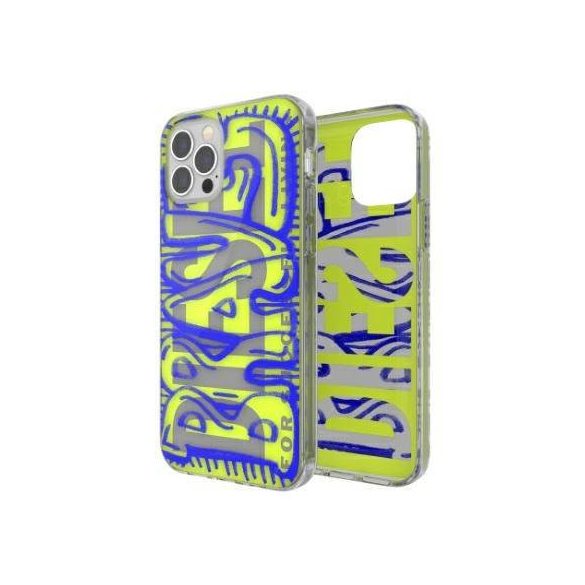 Diesel Snap Case Clear AOP iPhone 12/12 Pro kék/lime tok 